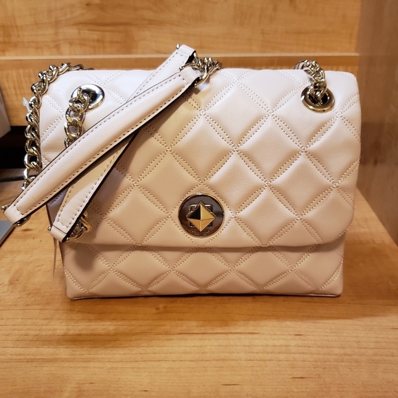 Kate Spade Natalia Small Flap Quilted in Chalk Pink - Picture 1 of 9